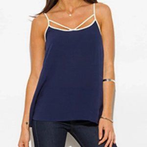 Medium Navy Strappy Tank Blouse